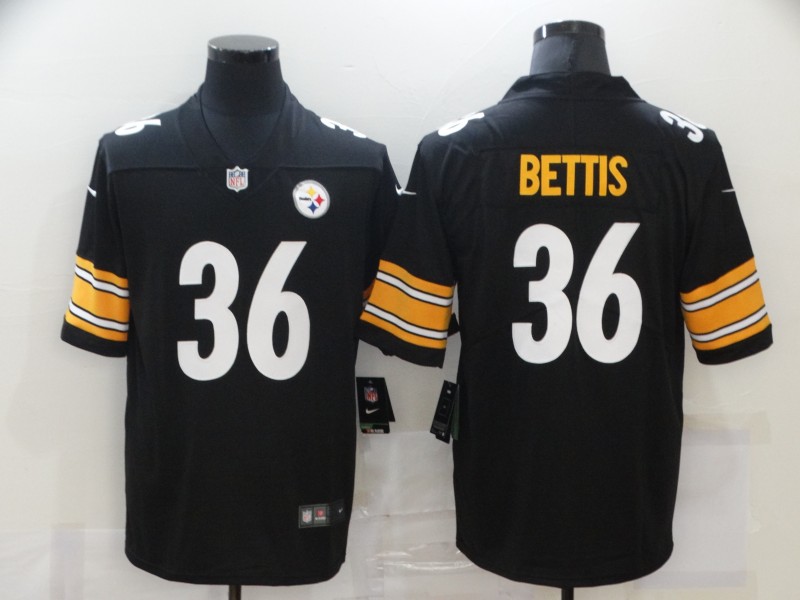 Men's Pittsburgh Steelers #36 Jerome Bettis Black Stitched NFL Jersey - Click Image to Close